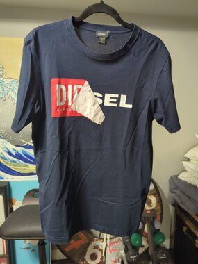 DIESEL Men's Dark Blue T-Shirt  Size S Sml Small New Made in Bangladesh